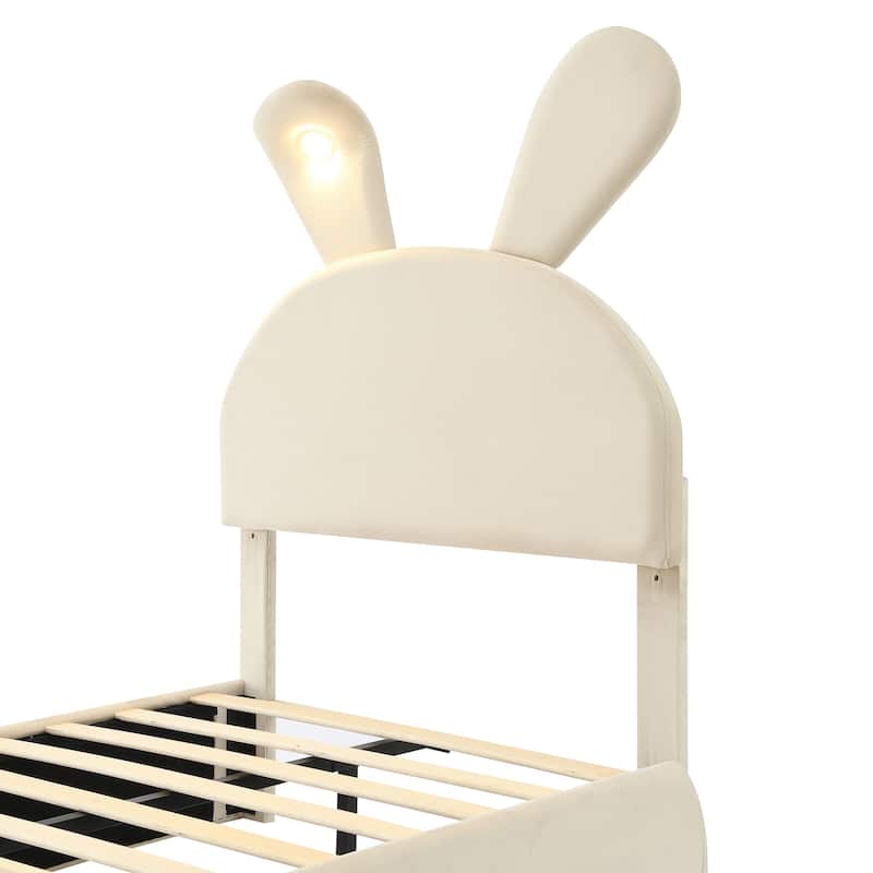 Twin Size Upholstered Platform Bed