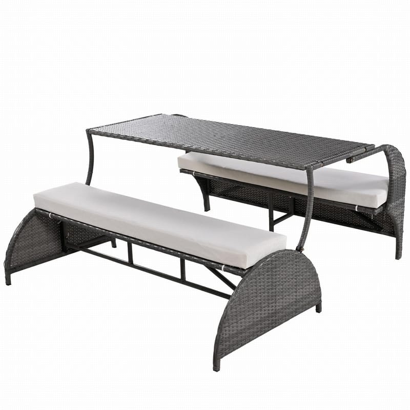 Versatile 3-Piece Outdoor Bistro Set Converts to Table and Seats for Gardens and Lawns