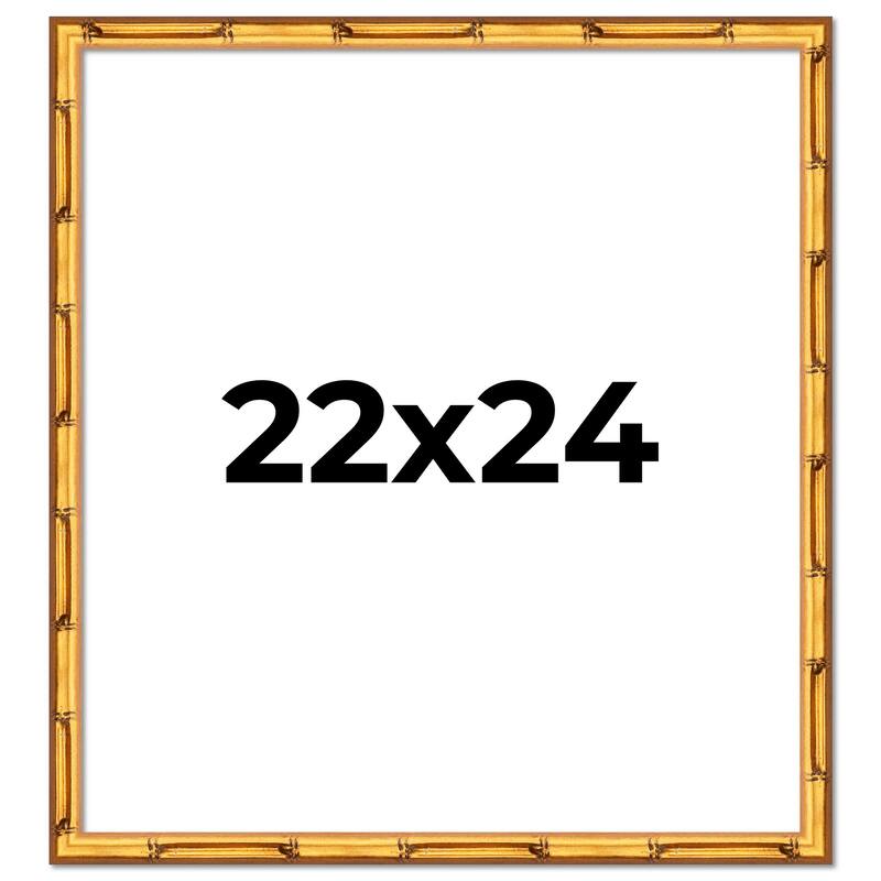 22x24 Frame Gold Bamboo Picture Frame Modern Photo Frame Includes UV Acrylic Shatter Guard Front Acid Free Foam Backing Board