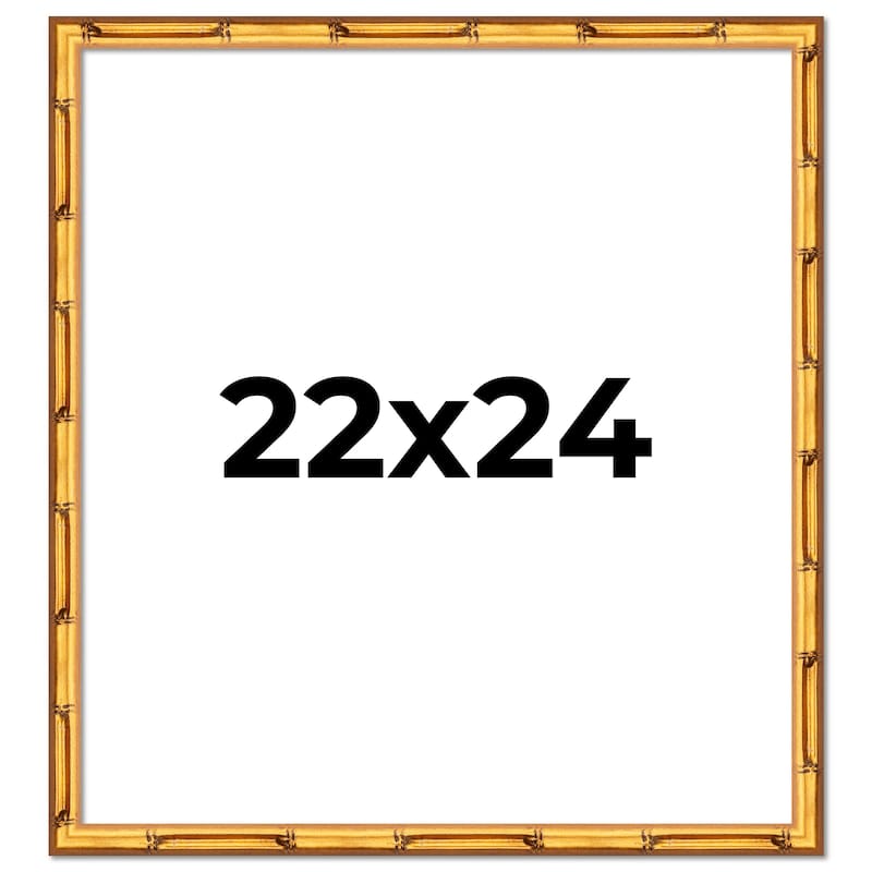 22x24 Frame Gold Bamboo Solid Wood Picture Frame | 1 Inch Moulding