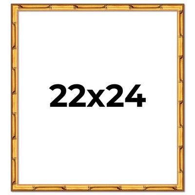 22x24 Frame Gold Bamboo Solid Wood Picture Frame | 1 Inch Moulding