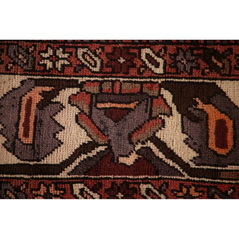 Geometric Bakhtiari Persian Vintage Area Rug Handmade Wool Carpet - 6'8"x 10'6"