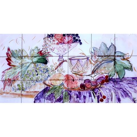 36in x 18in Kitchen Backsplash Mosaic 18pc Tile Ceramic Wall Mural