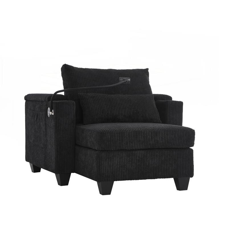 Sofa Chair Sofa Bed Corduroy Sleeper Sofa with USB Ports