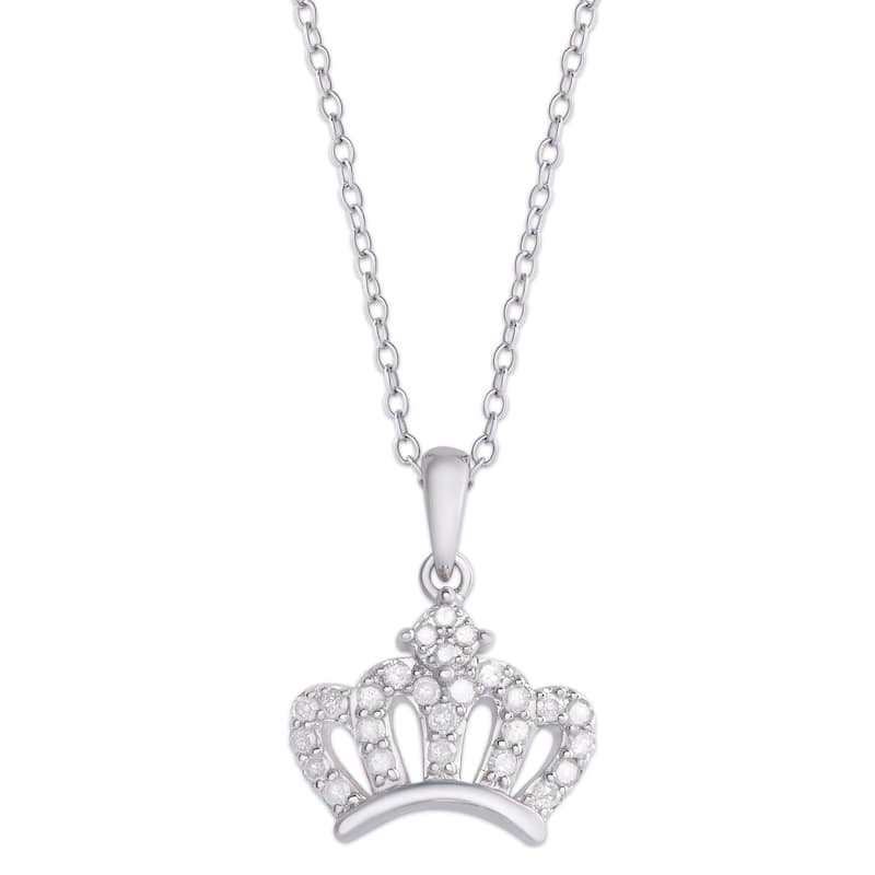 Victoria Townsend .925 Sterling Silver .21ct Diamond Crown Pendant