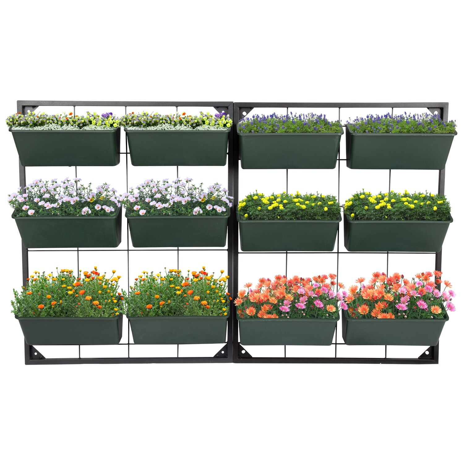 Kinbor Vertical Garden Wall Hanging Planter With 6 Container Boxes For Herbs Vegetables Flowers Garden Yard