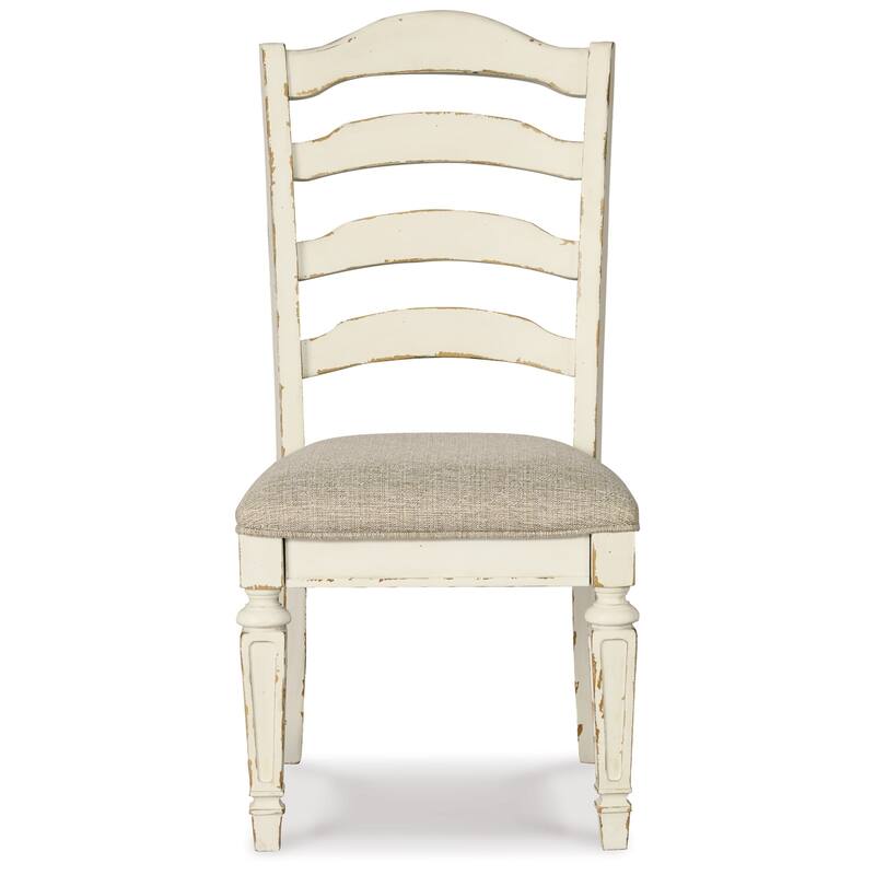 Alyn Dining Side Chair Set of 2, Ladderback, Distressed White Wood