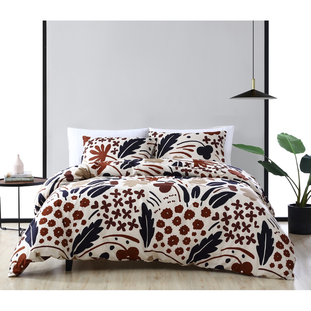Marimekko Suvi Brown Cotton Comforter Set