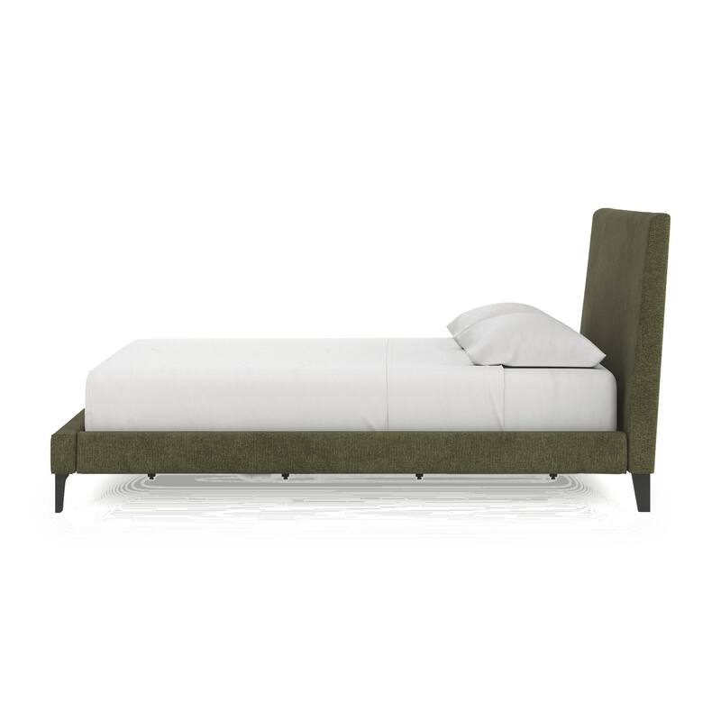 Signature Design by Ashley Zadilyn Sage Green Upholstered Bed with Roll Slats