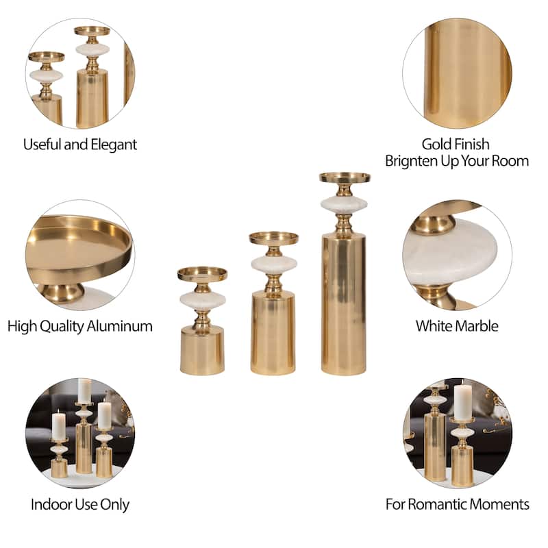 Modern Decorative Candle Holders with Silhouettes- Set of 3 - 9" - 12"