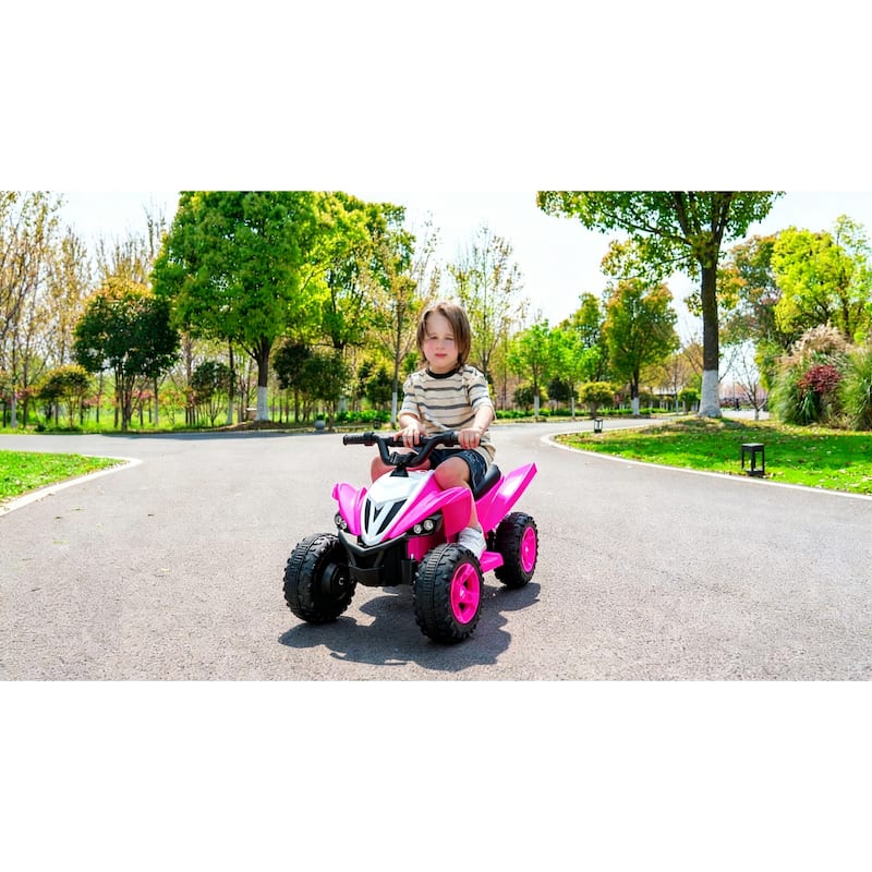 Pink Ride-On Car Electric Vehicle with LED Lights, Toddler Vehicle Battery Powered Electric Car Engineering Car