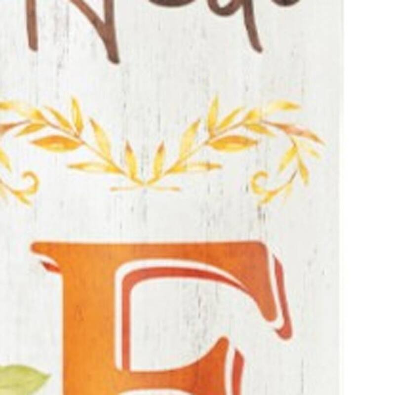 HomeRoots 72" Brown Orange And White Solid Wood Happy Fall Porch Sign