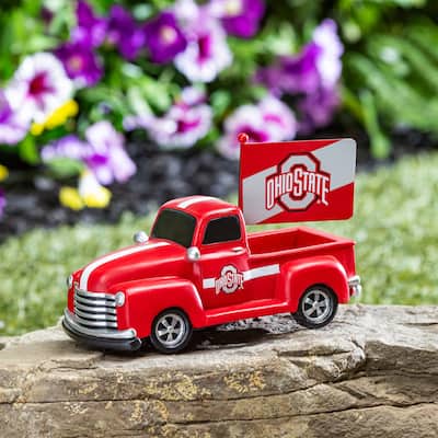 NCAA Rally Truck Garden Statue with Team Flag