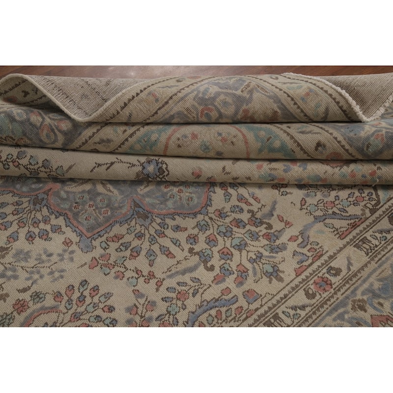 Floral Tabriz Persian Area Rug Hand-Knotted Traditional Wool Carpet - 8'1"x 11'1"