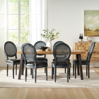 Karlene Faux Leather and Wood 7 Piece Dining Set by Christopher Knight Home