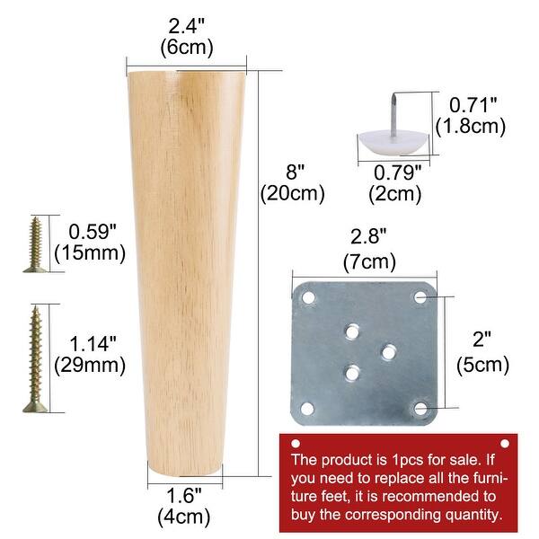 8 Solid Wood Furniture Leg Round Tapered Sofa Table Feet Replacement Wood Color On Sale Overstock 28767341