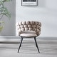 preview thumbnail 7 of 8, Modern chair(set of 2 ) with golden color iron tube legs, soft cushions and comfortable backrest, hairball back
