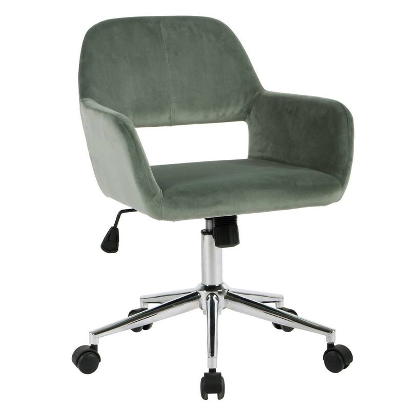 HomyLin Swivel Mid Back Upholstery Desk Chair with Rolling Casters