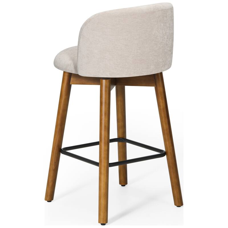 Stansberry 26 Inch Chenille Upholstered Swivel Counter Stool