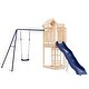 preview thumbnail 12 of 18, vidaXL Swing Set Outdoor Backyard Wooden Playground Equipment for Kids Age 3-8