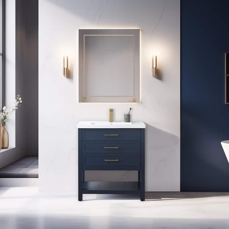 Sudio Design Arlo 30" Single Bathroom Vanity - 30" Single Sink - Indigo Blue