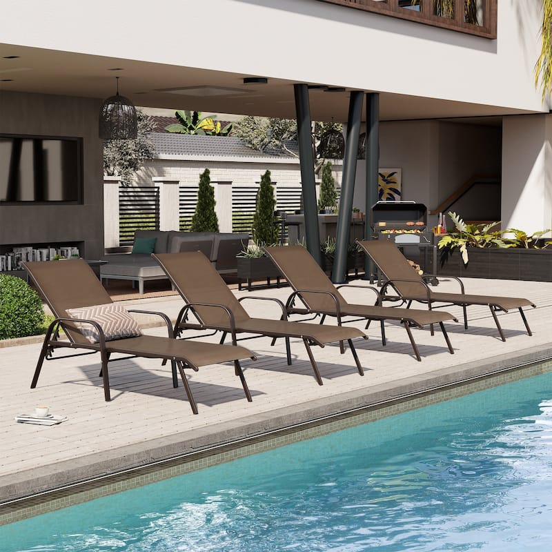Crestlive Products Outdoor Adjustable Chaise Lounge Chairs (Set of 2/4)