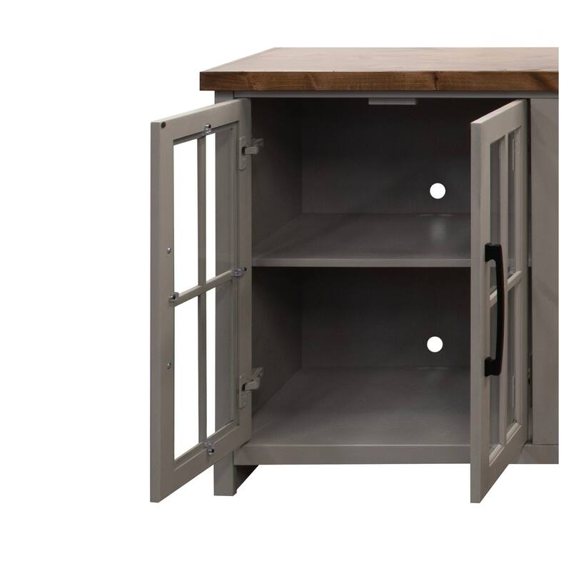 Bridgevine Home Modern Farmhouse 96 inch TV Stand Console for TVs up to 100 inches, No Assembly Requried, Two-Tone Finish