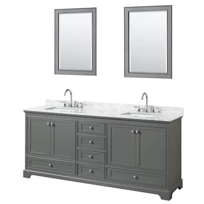 Wyndham Collection Deborah 80" Free Standing Double Vanity Set with