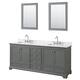 Option Dark Gray / White Carrara Marble Top / Polished