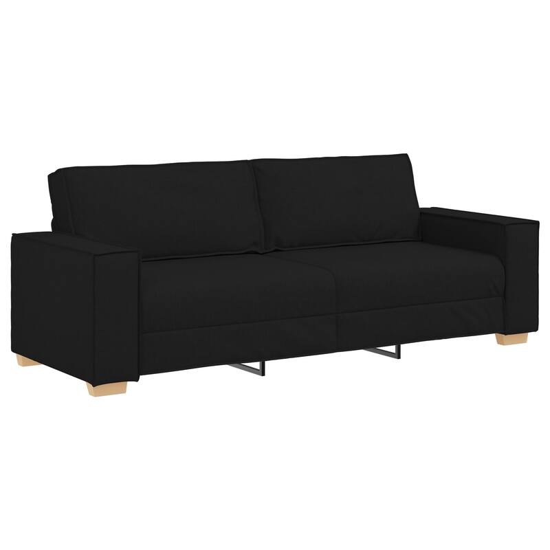 vidaXL 3 Piece Sofa Set with Cushions Black/Dark grey Fabric - 39 x 30.7 x 33.1