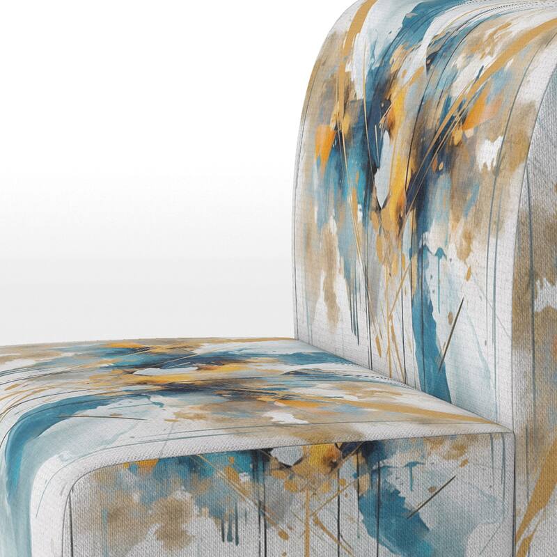Designart "Teal and Gold Elegance" Upholstered Minimalism Accent Chair and Modern & Contemporary Arm Chair - Multiple Color
