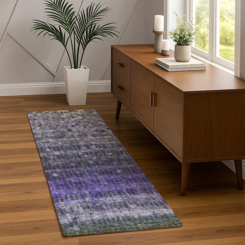 Machine Washable Indoor/ Outdoor Abstract Ombre Chantille Rug