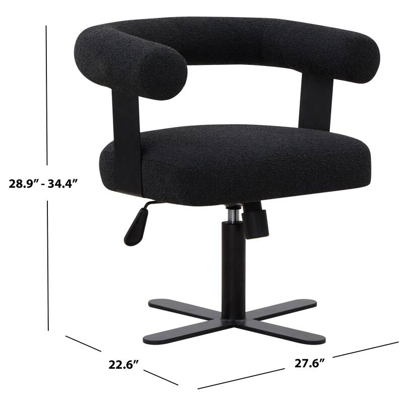 Baron 24-inch Adjustable Desk Chair - 28Wx23Dx34H - Black
