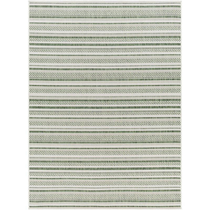 Artistic Weavers Rikard Indoor/ Outdoor Navy Blue Coastal Stripe Area Rug - 6'7" Round - Green