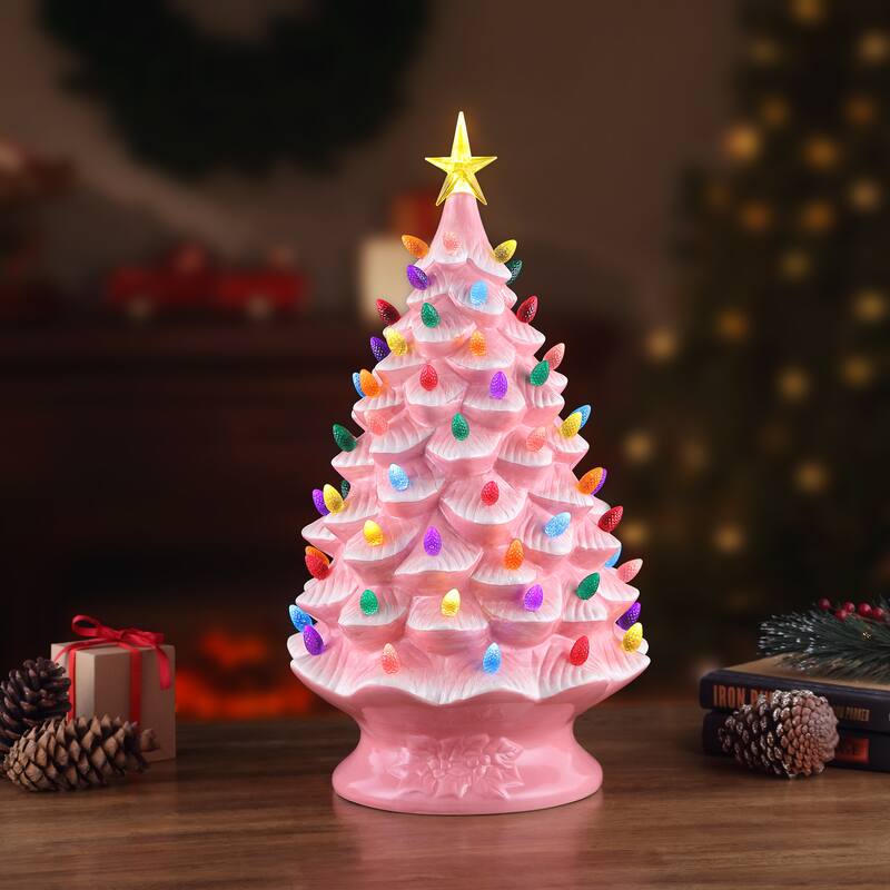 24" Nostalgic Ceramic Tree - Pink