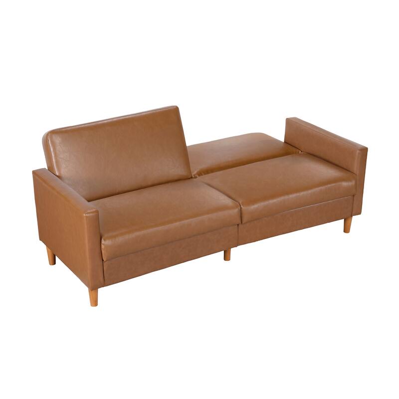 Fremont & Park Fitz 79" Faux Leather Elegant Lounger - Drop-down Back Mechanism