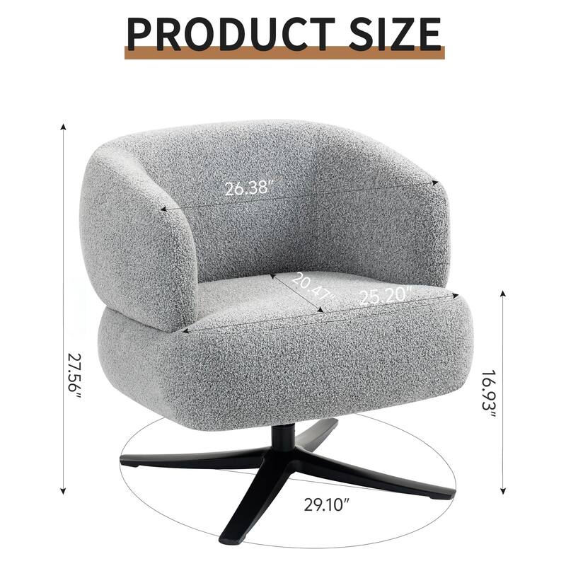 Swivel Chair Leisure Chair Side Chair, Rustic Accent Chair Antique Grey Reception Chair Reading Chair Armchair