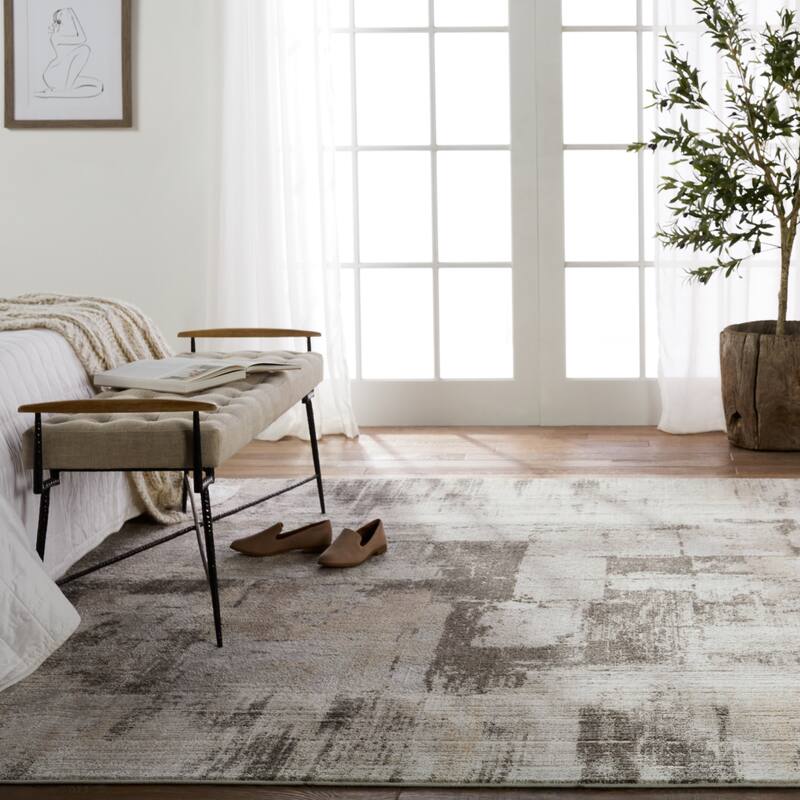 Malwin Abstract Cream/ Taupe Area Rug