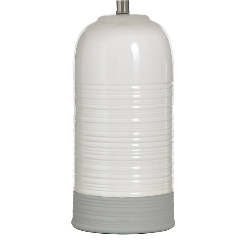 StyleCraft Ceramic Table Lamp - Evian Ivory - Off-White Shade