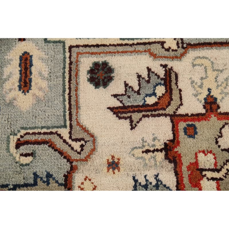 Geometric Red Heriz Serapi Oriental Area Rug Handmade Wool Carpet - 8'10"x 12'0"