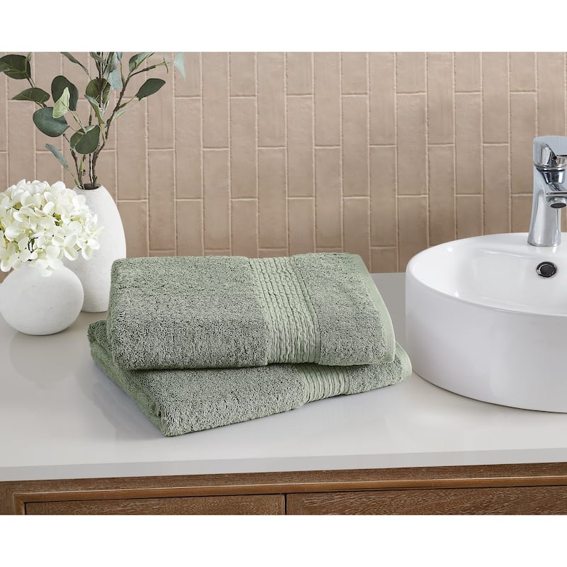 Cannon Cotton TENCEL™ Towel - Same Size Set - Sage Green - 2 Bath Towels