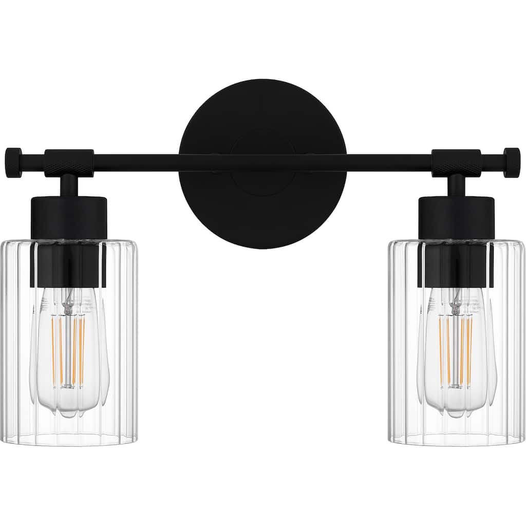 Caputo 2-Light Matte Black Bath Light
