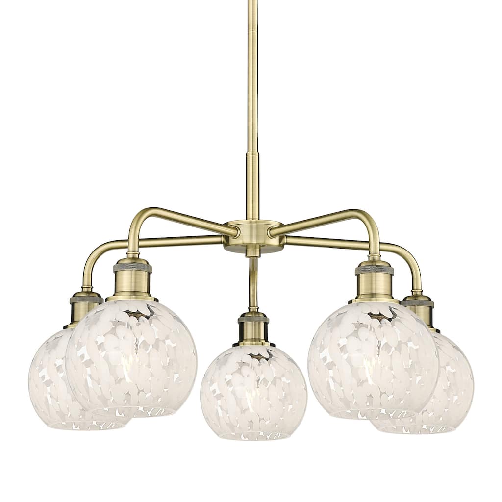 Innovations Lighting 516-5C-14-24-White Mouchette-Indoor Chandelier