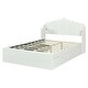 preview thumbnail 55 of 58, Full Platform Bed with Twin Trundle and 5 Storage Shelves, White Finish