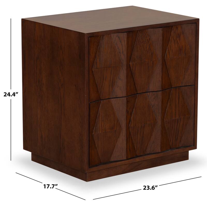 SAFAVIEH Couture Riabelle Wood 2 Drawer Nightstand