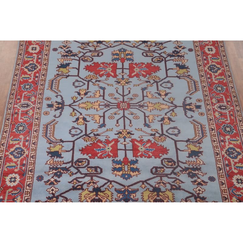 Light Blue Heriz-Serapi Oriental Area Rug Handmade Wool Carpet - 8'0"x 10'1"
