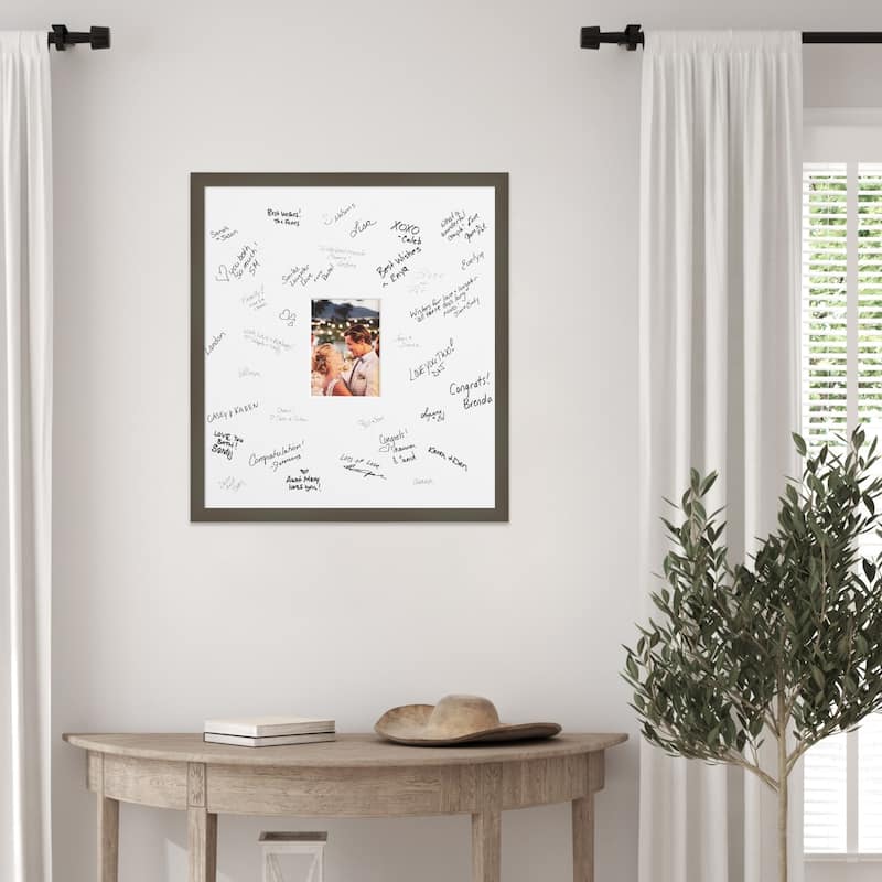 Svelte Signature Mat Picture Frame - Autograph Photo Frame Guest Book Alternative for Weddings, Graduations, or Retirement