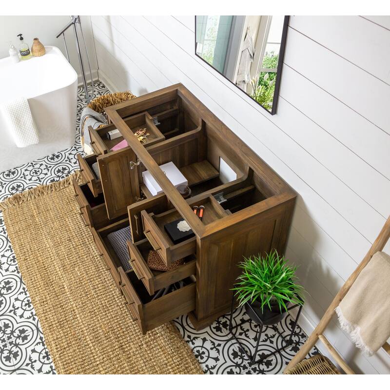 Willow Collections 48 in. W x 22 in. D Charlotte Teak Single Sink Bathroom Solid Teak Vanity with Countertop