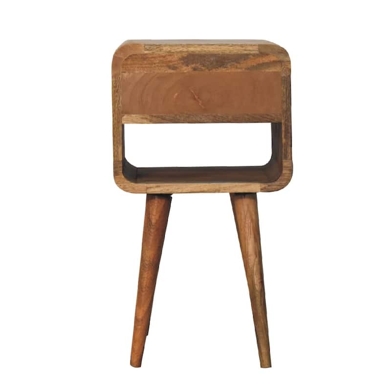 Artisan Furniture Solid Wood Mini Oak-ish Curve Lower Nightstand