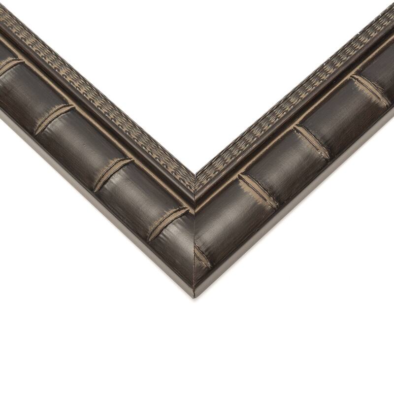 10x13 Black Modern Bamboo Picture Frame - UV Acrylic, Foam Board Backing, Hanging Hardware